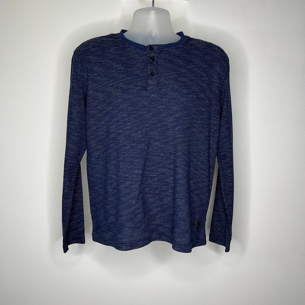 Men's navy blue thermal long sleeve shirt